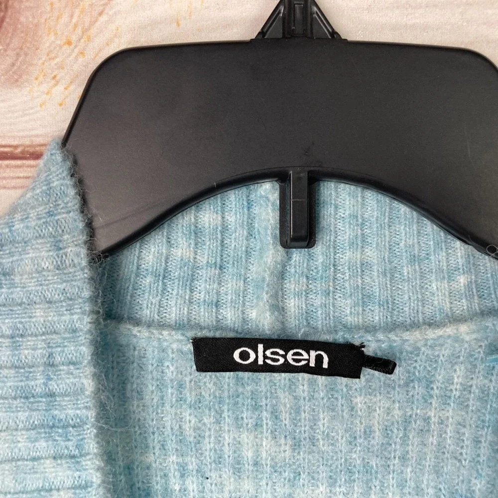 Olsen Sweater‎ Womens Small Blue Henny Regular Fit Cardigan Blue Pockets V-Neck